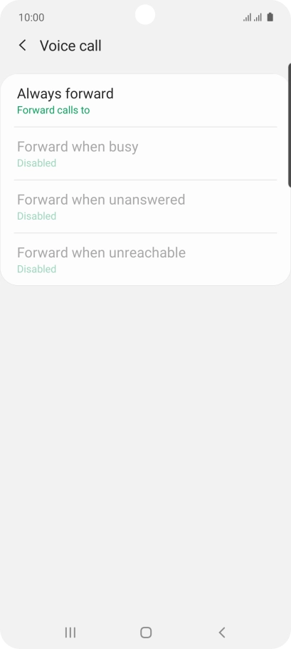 Press the required divert type. Press the required divert type.