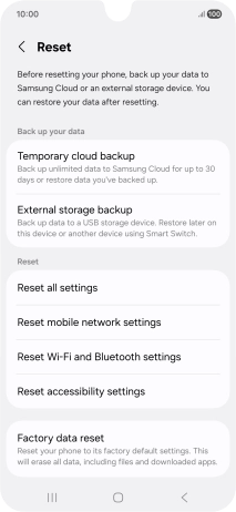 Press Factory data reset.