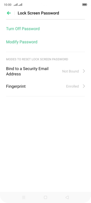Press Turn Off Password. Press Turn Off Password.