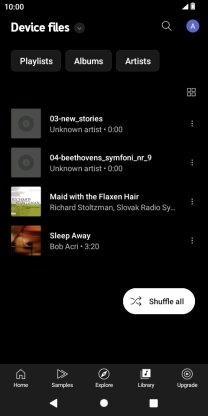 Press the required audio file. Press the required audio file.
