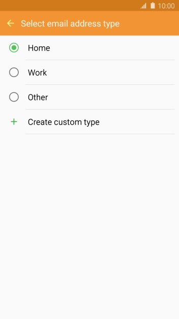 Press the required email type. Press the required email type.