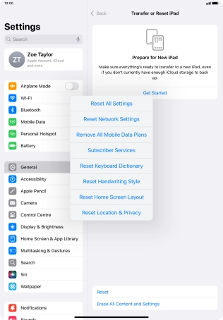 Press Reset All Settings. Press Reset All Settings.