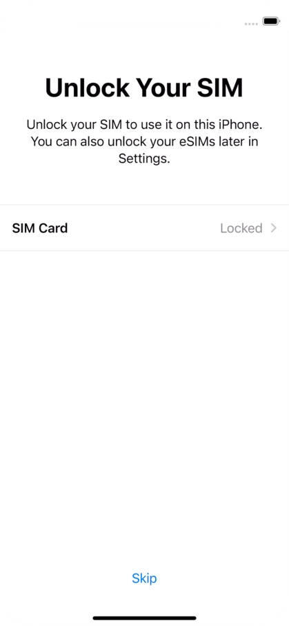 Press SIM Card. Press SIM Card.
