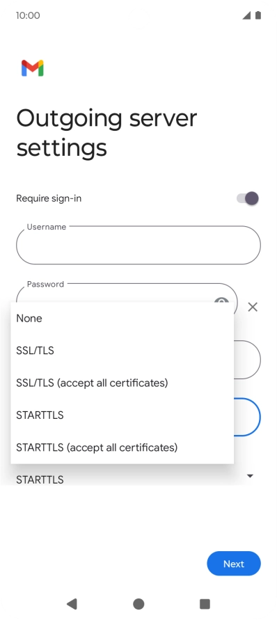 Press SSL/TLS.