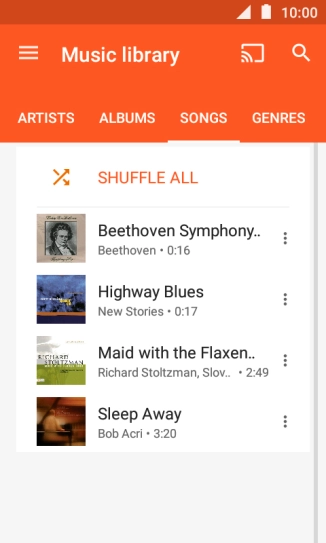 Press the required audio file. Press the required audio file.
