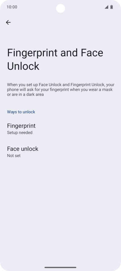 Press Fingerprint.
