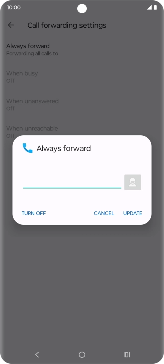 Press TURN OFF.