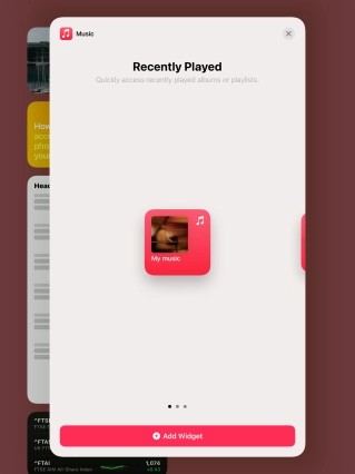 Slide your finger right or left on the screen to select the required widget size. Slide your finger right or left on the screen to select the required widget size.