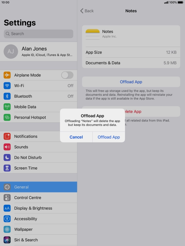 Press Offload App.