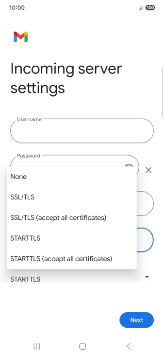 Press SSL/TLS.
