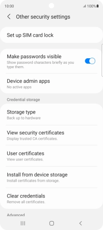 Press Set up SIM card lock. Press Set up SIM card lock.