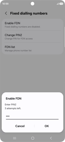 Key in your PIN2 and press OK. Key in your PIN2 and press OK.