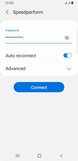 Key in the password for the Wi-Fi network and press Connect. Key in the password for the Wi-Fi network and press Connect.