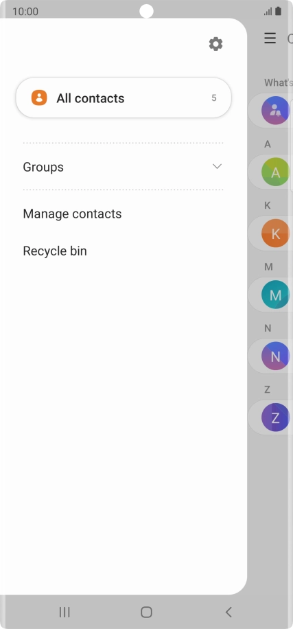Press Manage contacts.