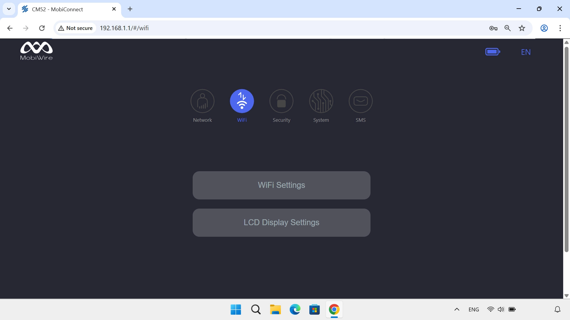 In WiFi, you can change your router's Wi-Fi settings.