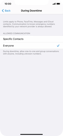 Press the required setting. Press the required setting.