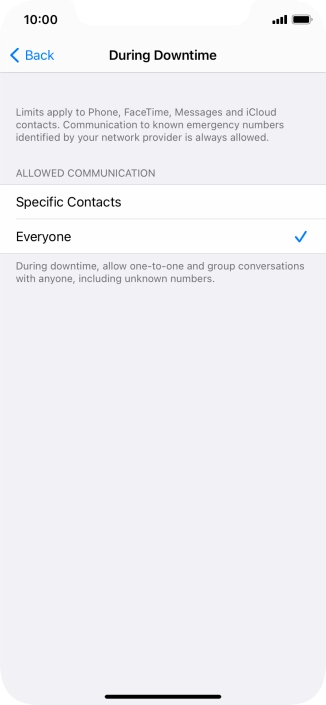 Press the required setting. Press the required setting.
