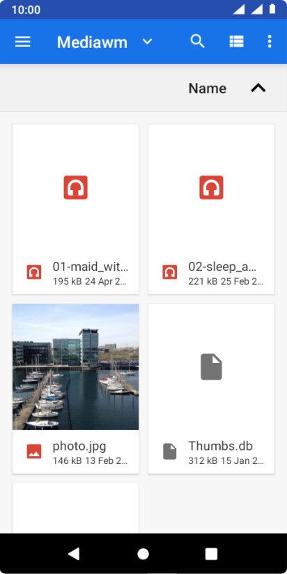 Press the required file. Press the required file.