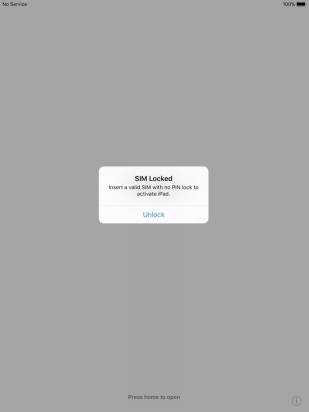 If your SIM is locked, press Unlock.