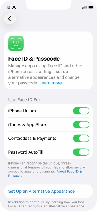 Press the indicators next to the required settings to turn them on or off. Press the indicators next to the required settings to turn them on or off.