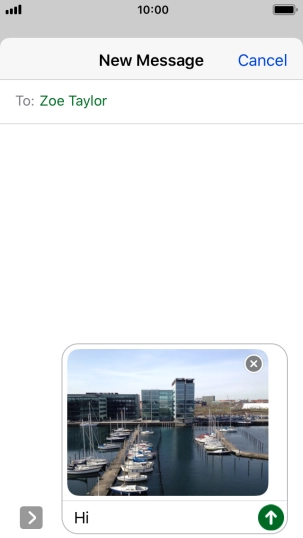Press the send icon. Press the send icon.