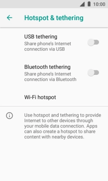 Press Wi-Fi hotspot.