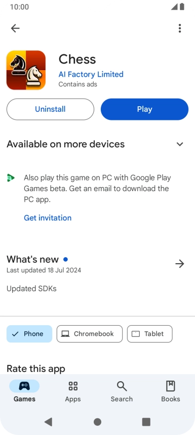 Press Uninstall.