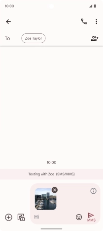 Press the send icon when you've finished your picture message.