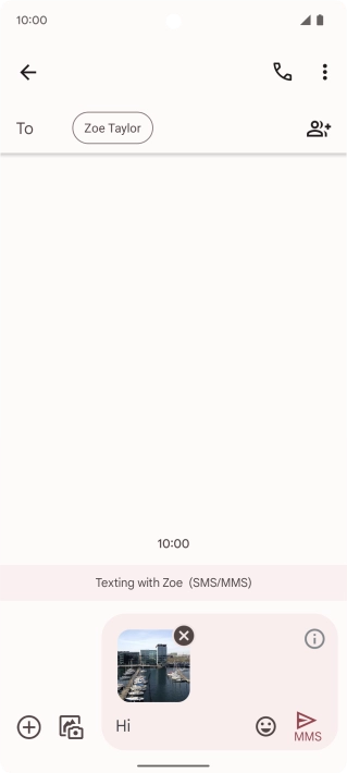 Press the send icon when you've finished your picture message.