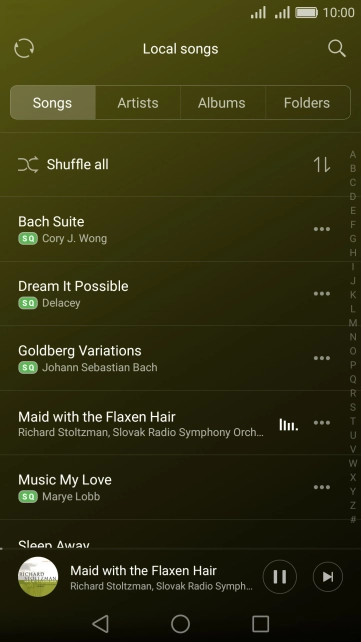 Press the song title at the bottom of the screen. Press the song title at the bottom of the screen.