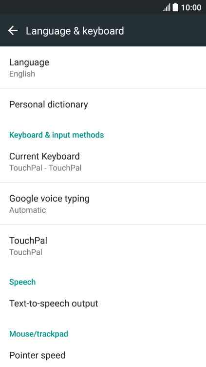 Press TouchPal.