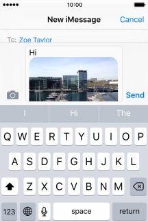 Press Send when you've finished your iMessage. Press Send when you've finished your iMessage.