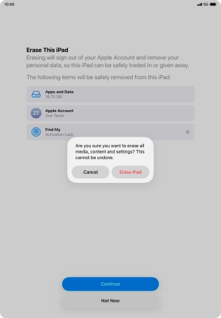 Press Erase iPad. Press Erase iPad.