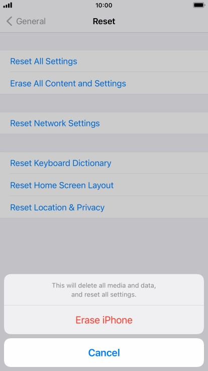 Press Erase iPhone.