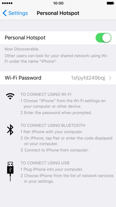 Press Wi-Fi Password and key in the required password.