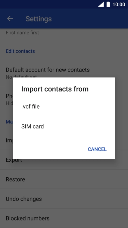 Press SIM card.