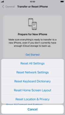 Press Reset All Settings. Press Reset All Settings.