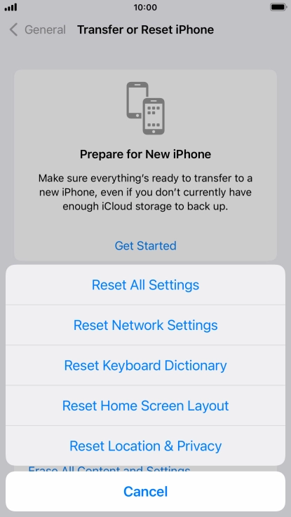 Press Reset All Settings.