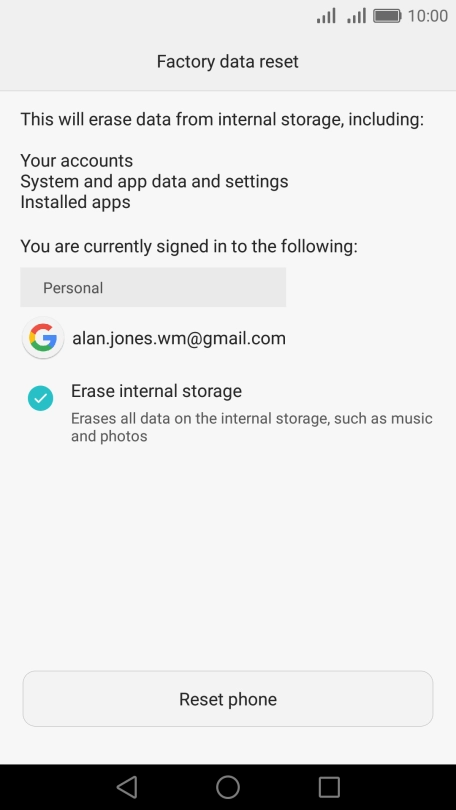 Press Reset phone.