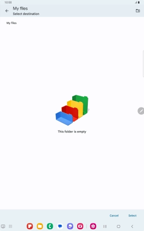 To create a new folder, press the new folder icon and follow the instructions on the screen to create a new folder.