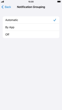 Press the required setting. Press the required setting.