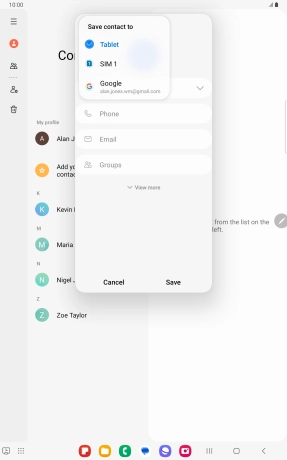 Press the required Google account. Press the required Google account.