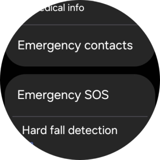 Press Emergency contacts. Press Emergency contacts.