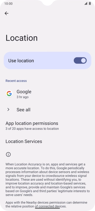 Press App location permissions. Press App location permissions.
