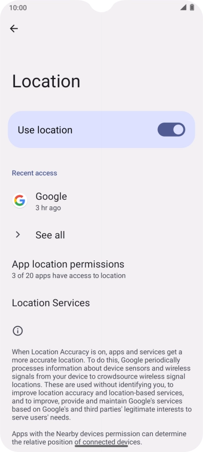 Press App location permissions. Press App location permissions.