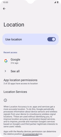 Press App location permissions. Press App location permissions.