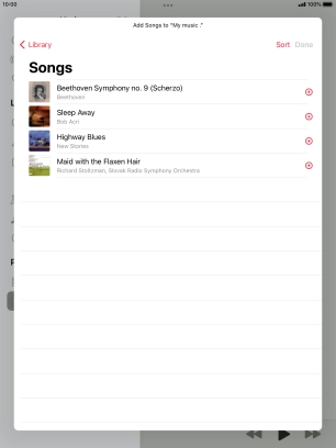 Go to the required category and press the required audio file.