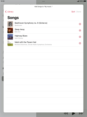 Go to the required category and press the required audio file.
