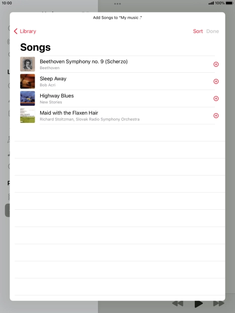 Go to the required category and press the required audio file.