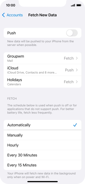 If you turn off the function, press the required setting.